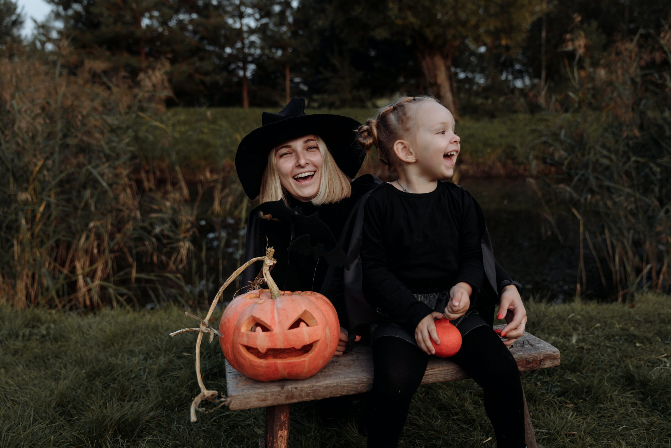 mom and daughter on Halloween